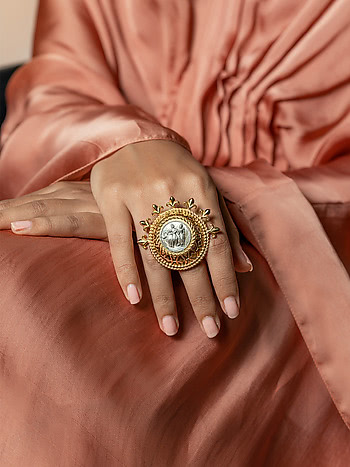 Snehitaru Ring in Dual Plated 925 Silver