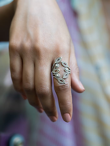 Buy Fascination Ring In Oxidised 925 Silver from Shaya by CaratLane
