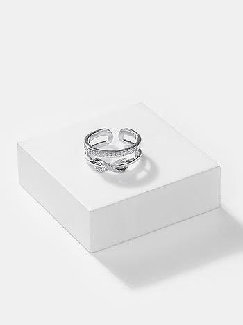Infinite Friendship Ring in Rhodium Plated 925 Silver