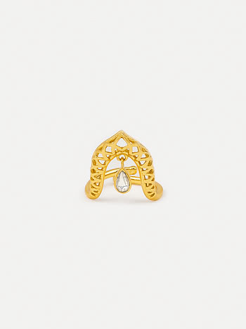 Queen of Organising Ring in Gold Plated 925 Silver