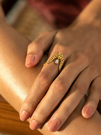 Queen of Organising Ring in Gold Plated 925 Silver