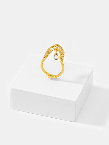 Queen of Organising Ring in Gold Plated 925 Silver