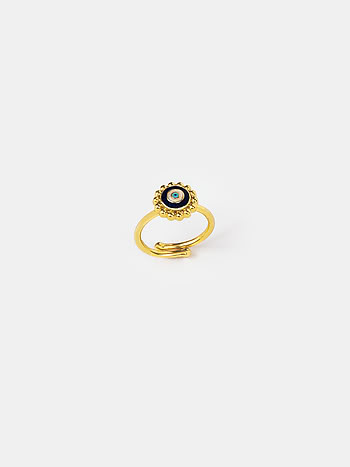 Urja Evil Eye Ring in Gold Plated 925 Silver