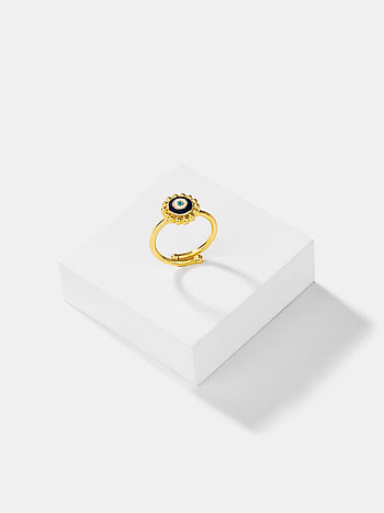 Urja Evil Eye Ring in Gold Plated 925 Silver