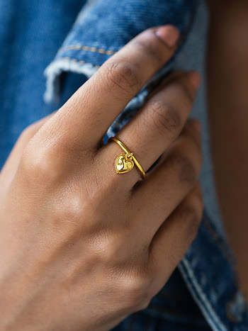 You and Your Signature Typos Heart Ring in Gold Plated 925 Silver