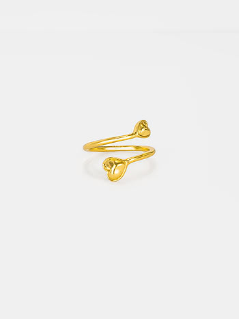 You and Your Untimely Yawns Heart Ring in Gold Plated 925 Silver