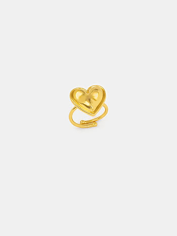 You and Your Clumsy Spills Heart Ring in Gold Plated 925 Silver