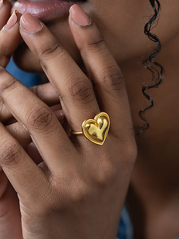 You and Your Clumsy Spills Heart Ring in Gold Plated 925 Silver