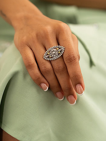 Sanna Huvu Ring in Dual Plated 925 Silver