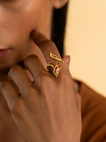 Forged by Setbacks Ring in Gold Plated 925 Silver