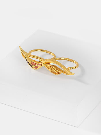 Forged by Barriers Ring in Gold Plated 925 Silver