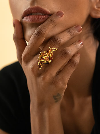 Forged by Struggles Ring in Gold Plated 925 Silver