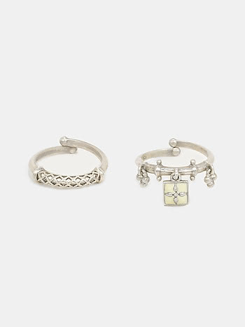 Jyamitiya Stackable Rings in Oxidised 925 Silver