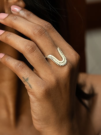 『SAAD RING SILVER 17号』 Buy Mandala Ring In Oxidised 925 Silver from Shaya by CaratLane