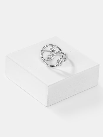 Happier than Ever Butterfly Ring in Rhodium Plated 925 Silver