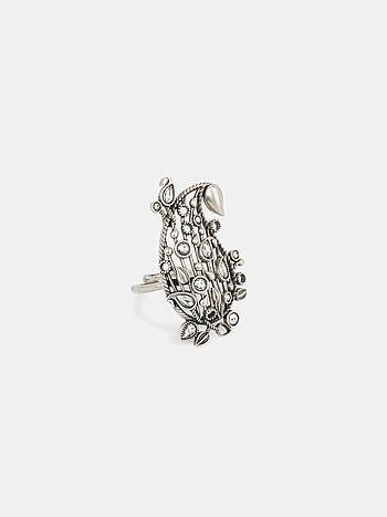 Chham Chham Ring in 925 Oxidised Silver