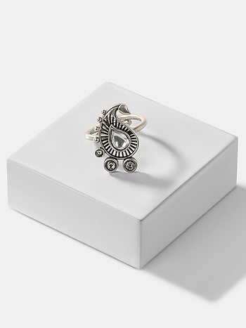 Band Baaja Ring in 925 Oxidised Silver