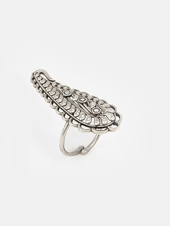Jhatak Matak Ring in 925 Oxidised Silver