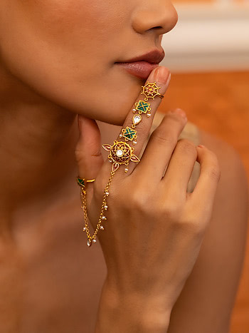 Shaadi Shringar Ring in Gold Plated 925 Silver