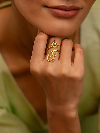 Mangani Mahul Ring in Gold Plated 925 Silver