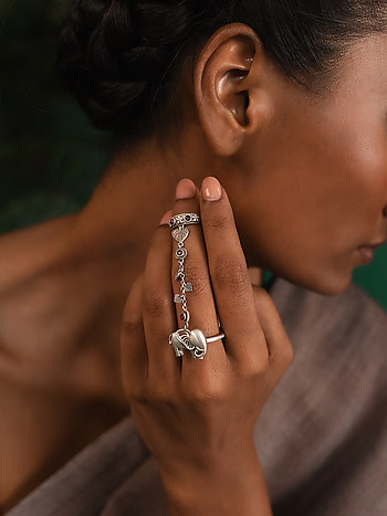 The Protector Elephant Ring Crafted in 925 Silver