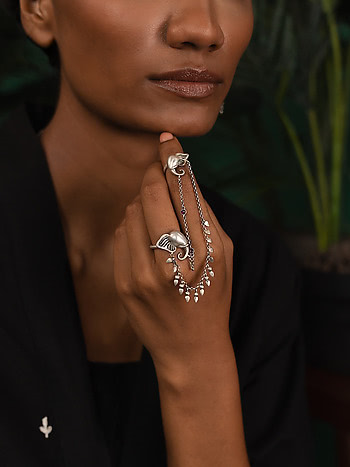 The Nurturer Elephant Ring Crafted in 925 Silver