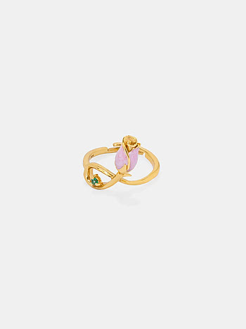 Rose Ring Crafted in Gold Plated 925 Silver