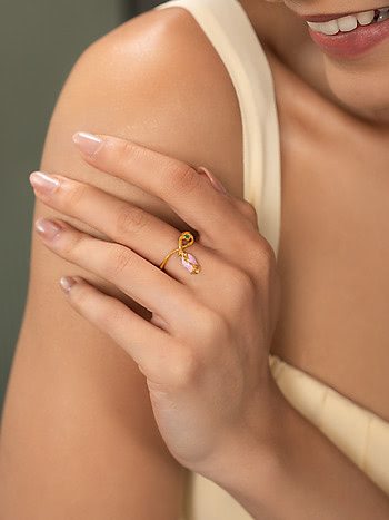 Rose Ring Crafted in Gold Plated 925 Silver