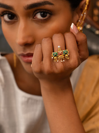Bajre Da Sitta Ring In Gold Plated 925 Silver