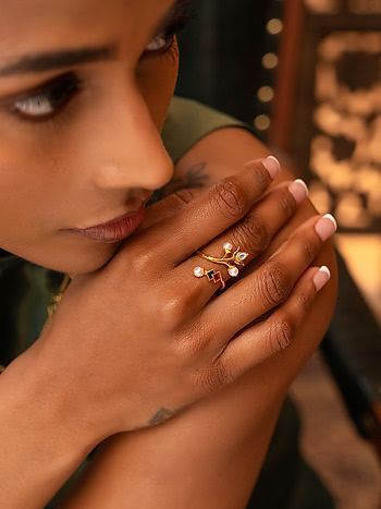 Jind Mahi  Ring in Gold Plated 925 Silver