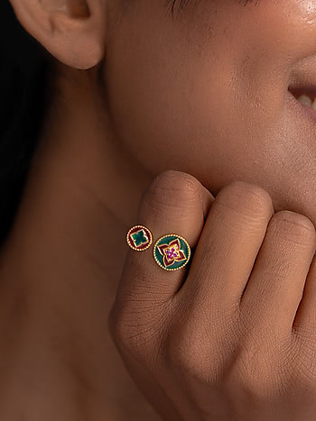Chavvi Ring In Gold Plated 925 Silver