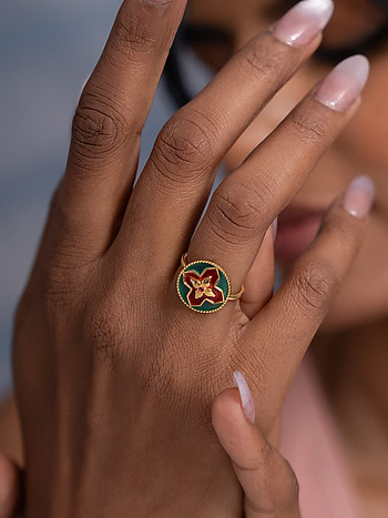 Sajke Ring In Gold Plated 925 Silver