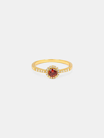 Red Love Ring In Gold-Plated 925 Silver  