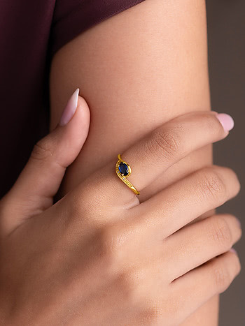 Deep Ocean Ring In Gold-Plated 925 Silver