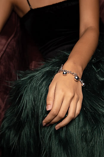 Lean On Bracelet in Rhodium Plating
