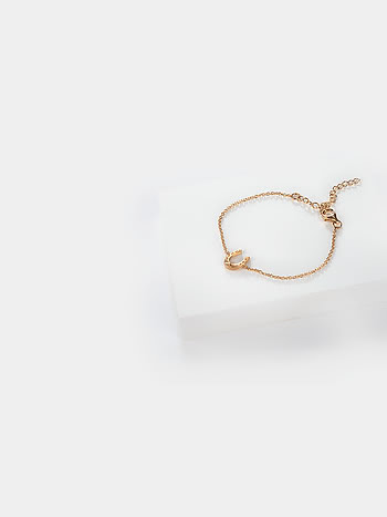 The Protector Horse Shoe Charm Bracelet in Gold Plated 925 Silver