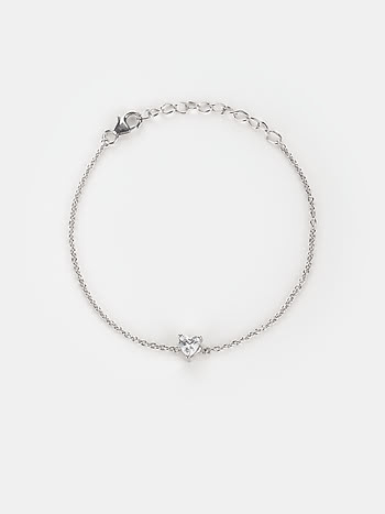 Adore You Solitaire Heart Bracelet in 925 Silver