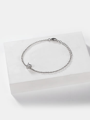 Adore You Solitaire Heart Bracelet in 925 Silver