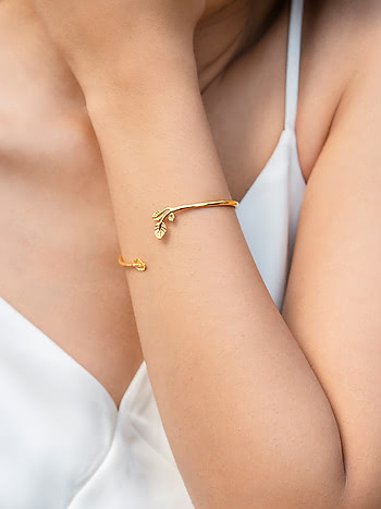 Leaf of Faith Bracelet in Gold Plated 925 Silver