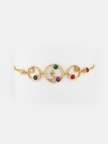 Being My Own Navratna Galaxy Bracelet in Gold Plated 925 Silver