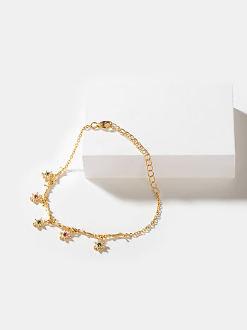 Drops of Nostalgia 7 Stone Bracelet in Gold Plated 925 Silver