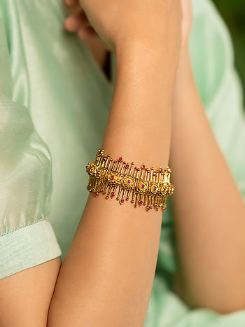 Echinocereus Bloom Bracelet in Antique Gold Plated 925 Silver