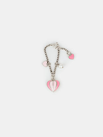 For the Love of New Experiments Multi Heart Watch Charm in Oxidized 925 Silver