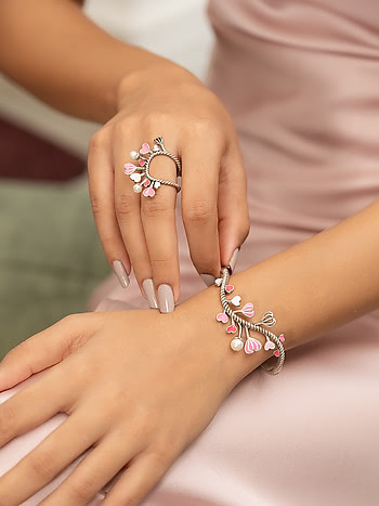 NP Rose Golde heart folding ring bracelet for women special gift for love  Metal Chain Ring  Single Finger Price in India  Buy NP Rose Golde heart  folding ring bracelet for