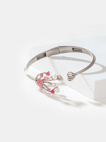 For the Love of New Challenges Heart Bracelet in Oxidized 925 Silver