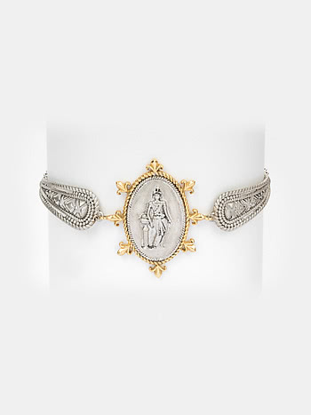 Mahileyaru Coin Bracelet in Dual Plated 925 Silver