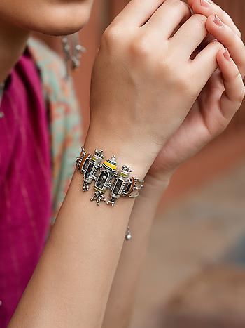 Palki Bracelet in Oxidised 925 Silver