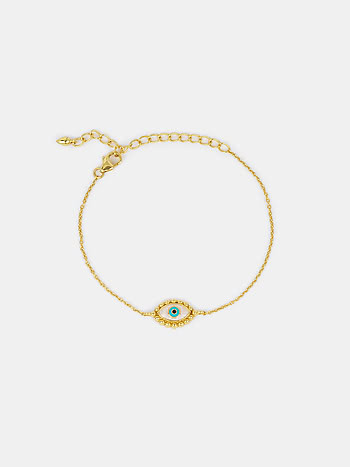 Kismet Evil Eye Bracelet in Gold Plated 925 Silver