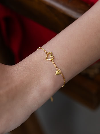 You and Your Off-tune Humming Heart Bracelet in Gold Plated 925 Silver
