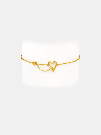 You and Your Unfiltered Reactions Heart Bracelet in Gold Plated 925 Silver